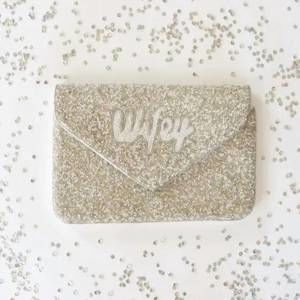 NEW PRETTY BASH women's wifey clutch in silver